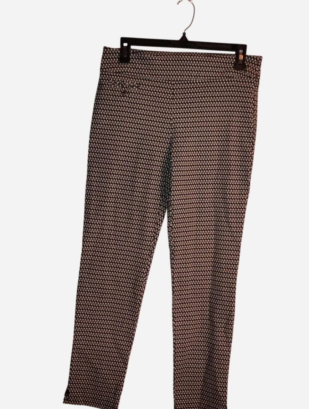 Attyre New York Women's Size 6 Pull-On Stretch Pants Black/White Geometric